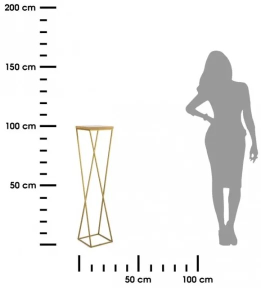 Portafiori LOFT 100x24 cm oro/marrone