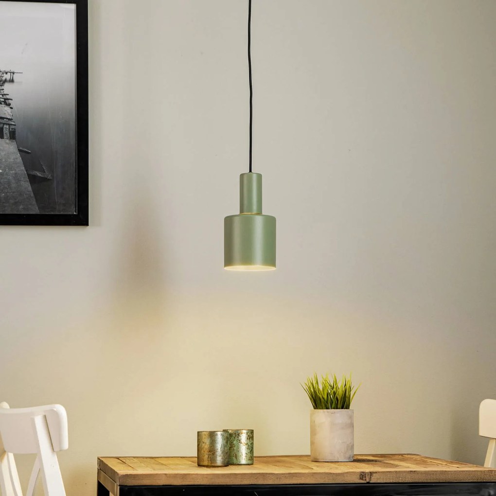 Lampada a sospensione Euluna Selma, a 1 luce, verde, Ø 11 cm