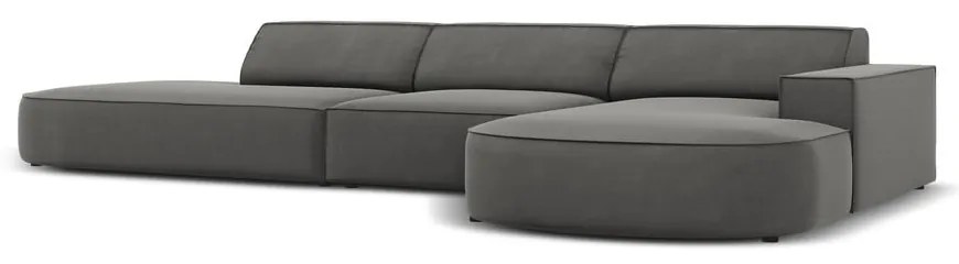 Divano angolare in velluto grigio (angolo destro) Jodie - Micadoni Home