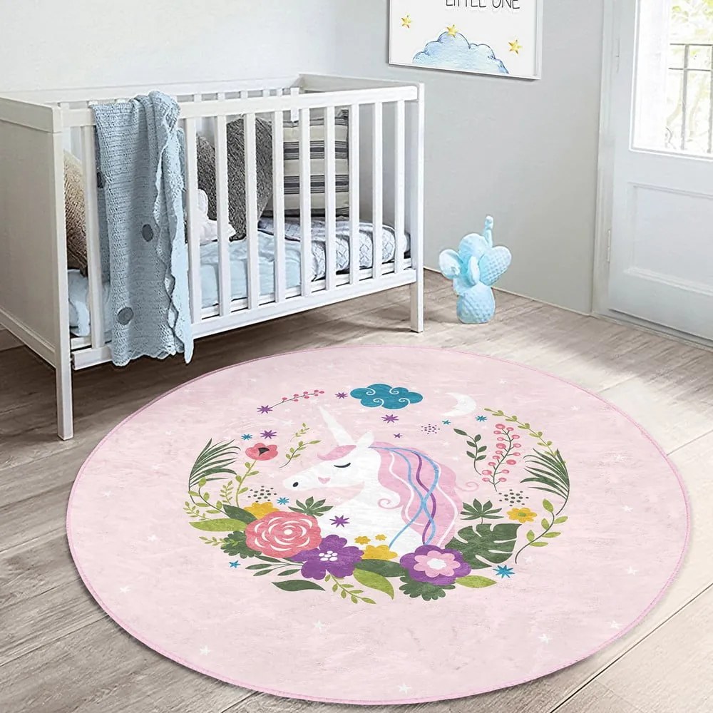 Tappeto rosa per bambini ø 100 cm Comfort - Mila Home