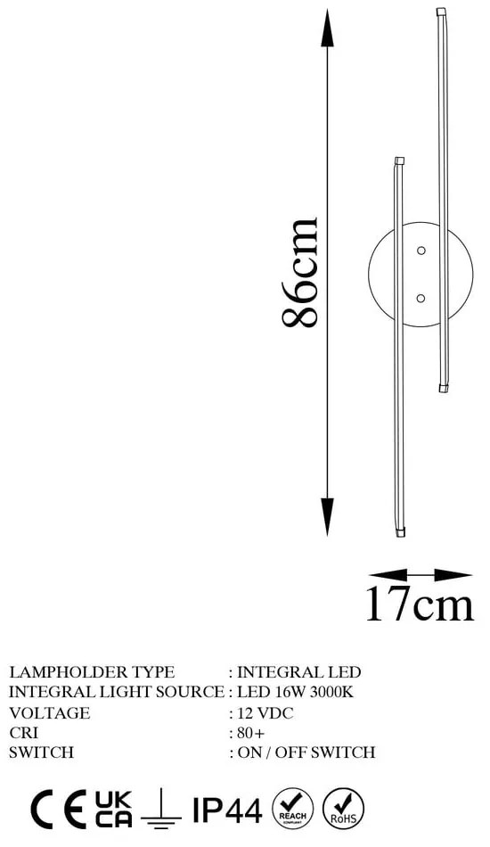 Lampada da parete LED nera Umut – Opviq lights