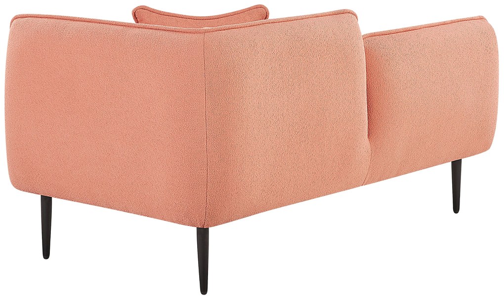 Chaise longue destra bouclé rosa pesca CHEVANNES Beliani