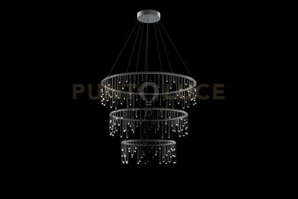 Lampada a sospensione scintilla, cromo nero, led 64,8w, lumen 5508,...