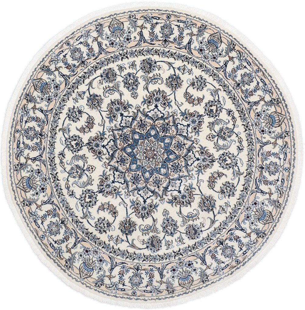 Nain Tappeto 200x200 Beige (Iran) Annodato A Mano
