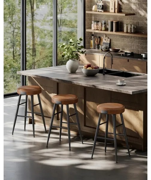 Sgabello da bar LIOR marrone/nero