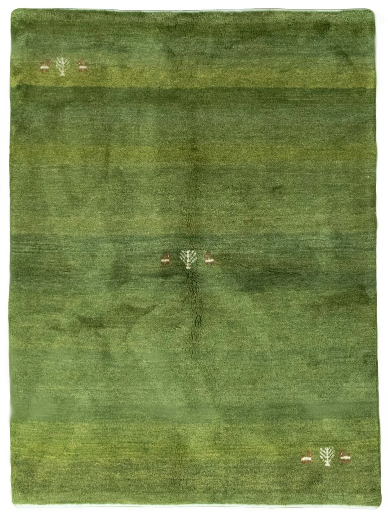 Gabbeh Tappeto persiano 160x200 Verde (Iran) Annodato A Mano