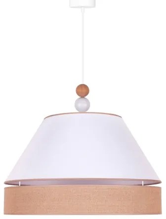 Duolla - Lampadario a sospensione con filo AVIGNON 1xE27/15W/230V diametro 60 cm bianco/marrone