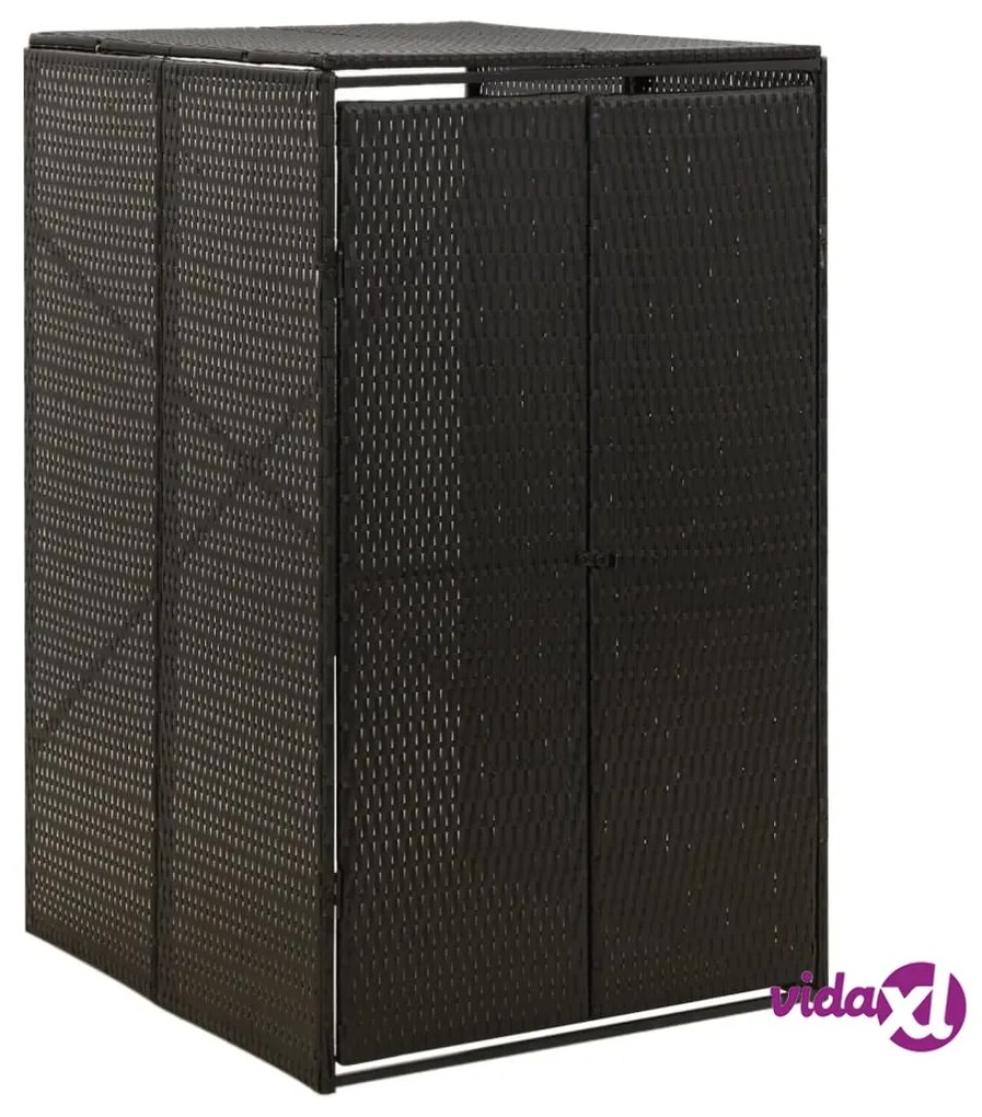 vidaXL Copribidone Singolo Nero 70x80x117 cm in Polyrattan