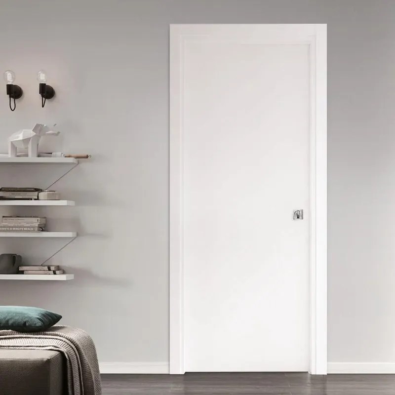 Porta tamburata scorrevole Light bianco L 70 x H 210 cm reversibile