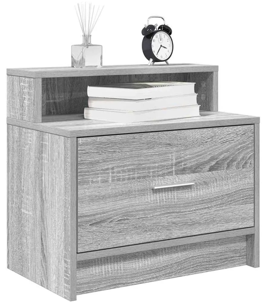 Comodini Con Cassetto 2 Pz Grigio Sonoma 51x31x47 Cm /