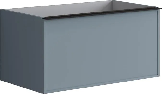 Mobile da bagno sospeso sotto lavabo L 80 x H 40 x P 45.5 cm indaco, 2 cassetti Pixel frame