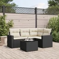 Set Divani da Giardino 5 pz con Cuscini in Polyrattan Nerocod mxl 112693