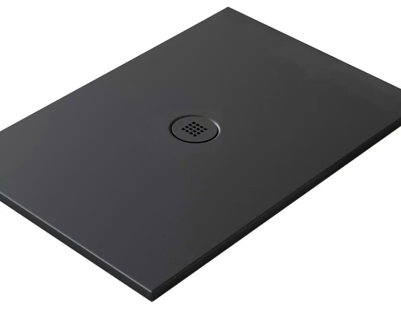 Piatto doccia in ceramica extra slim nero L 200 x L 80 cm opaco