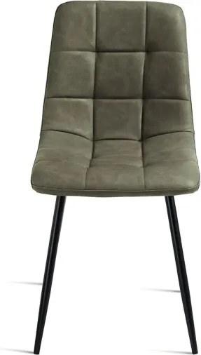 Sedia da cucina in ecopelle Oliva e gambe metallo nere - ARCA 2 sedie