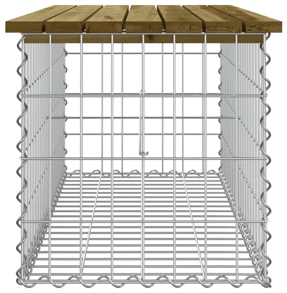 Panca da giardino design gabbione 103x44x42 cm pino impregnato