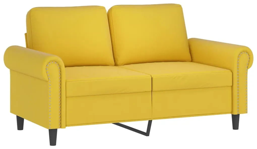 Divano a 2 posti giallo 120 cm in velluto
