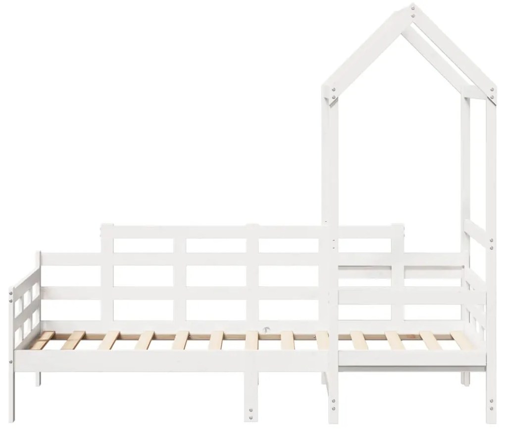 Dormeuse con tetto 90x200 cm bianco in legno massello di pino