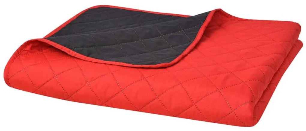 Copriletto Double-face Trapuntato Nero E Bianco 220x240 Cm /