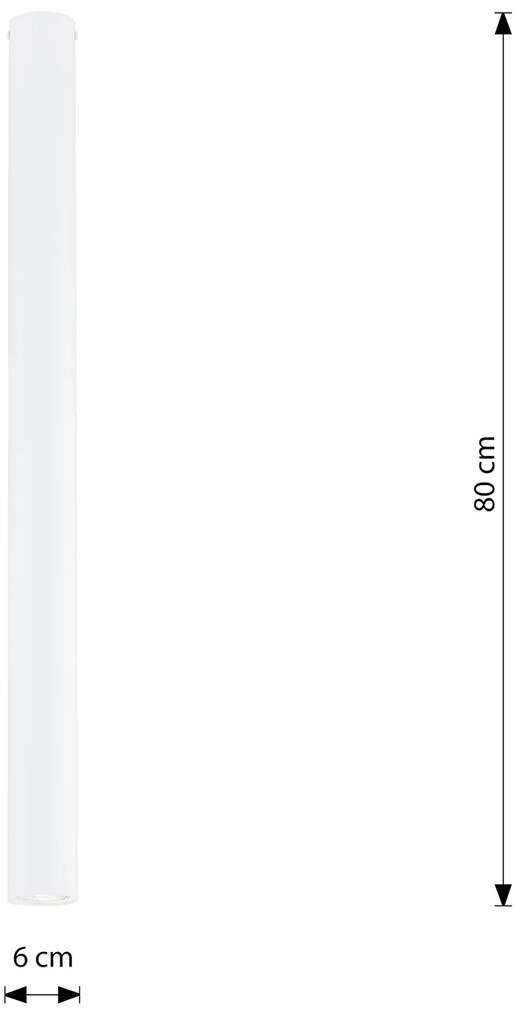 Plafoniera Moderna Faretto Marduk 1 Luce Acciaio Bianco 80 Cm