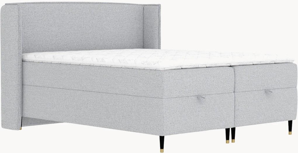 Letto boxspring fatto a mano con contenitore Monpelli, H4