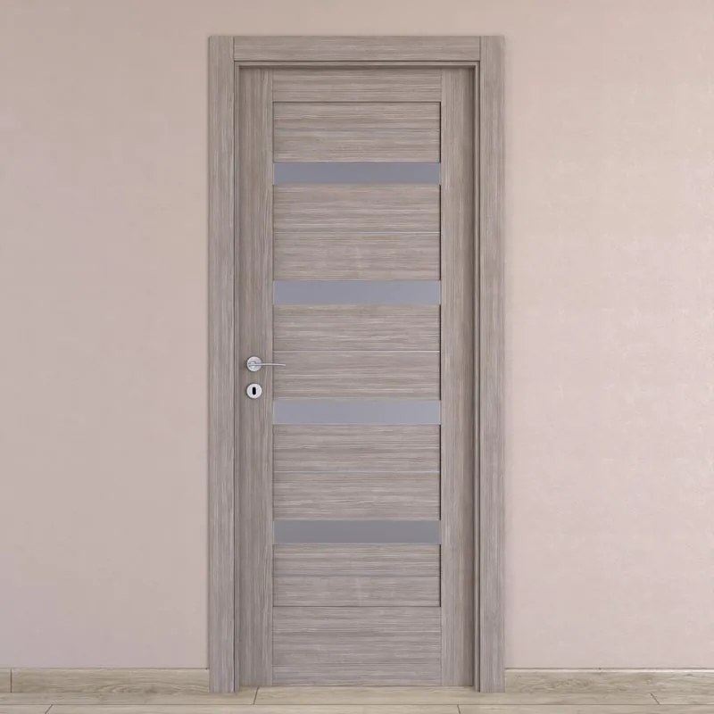 Porta interna a battente Capena 5 in legno colore beige, L 60 x H 210 cm, apertura a destra