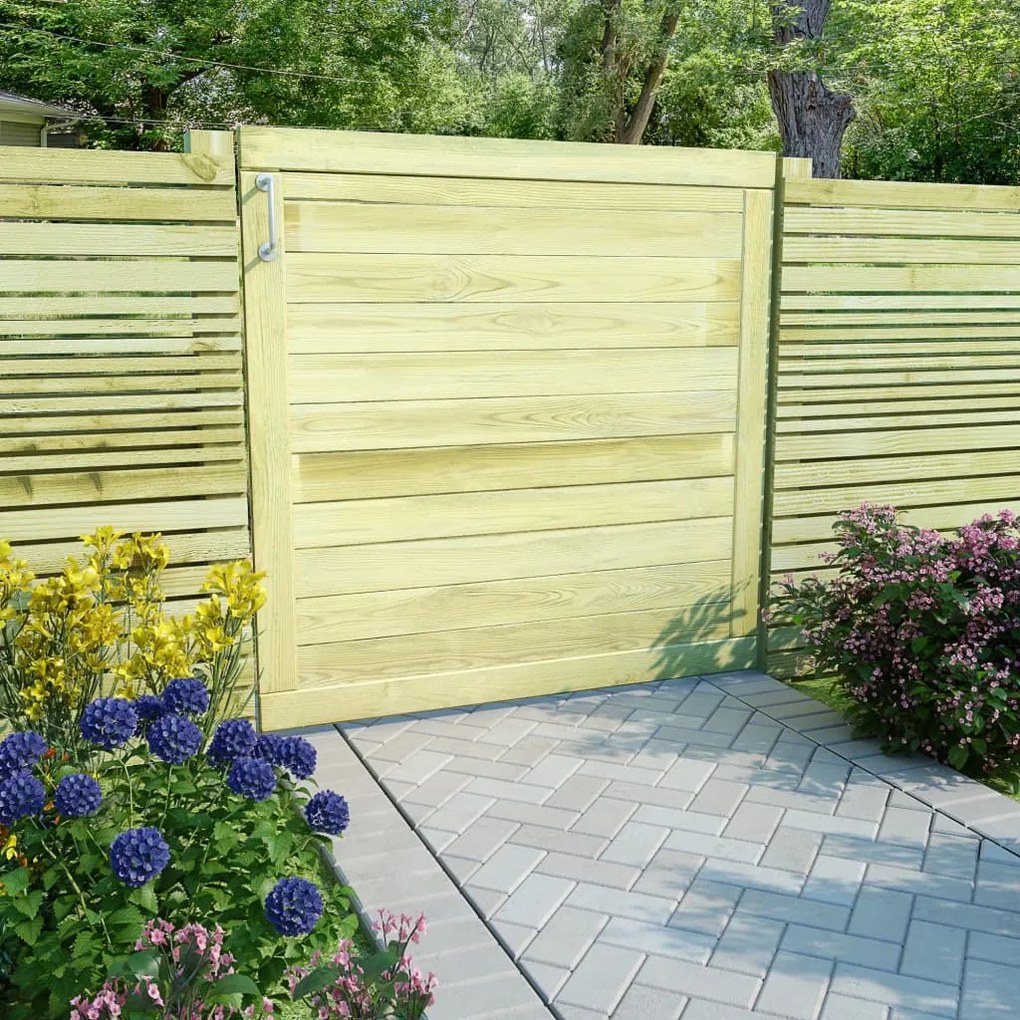 Cancello Da Giardino İn Legno Di Pino Impregnato 100x100 Cm /