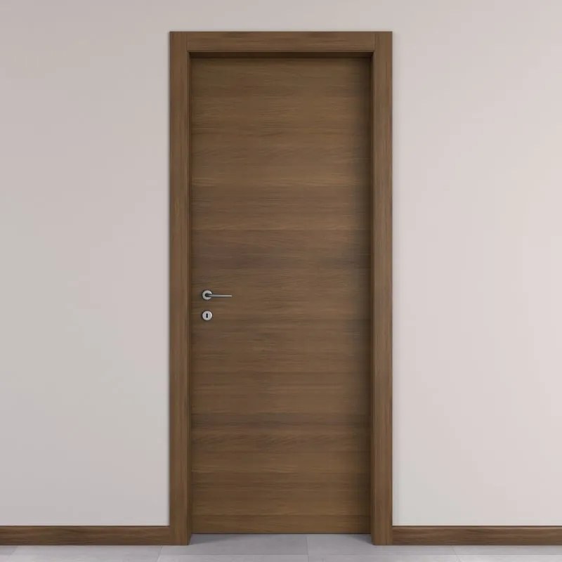 Porta interna a battente Stenophylla in legno colore marrone, L 70 x H 210 cm, apertura reversibile