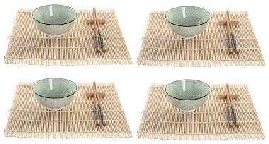 Set per Sushi DKD Home Decor 14,5 x 14,5 x 35 cm Gres Orientale (16 Pezzi)