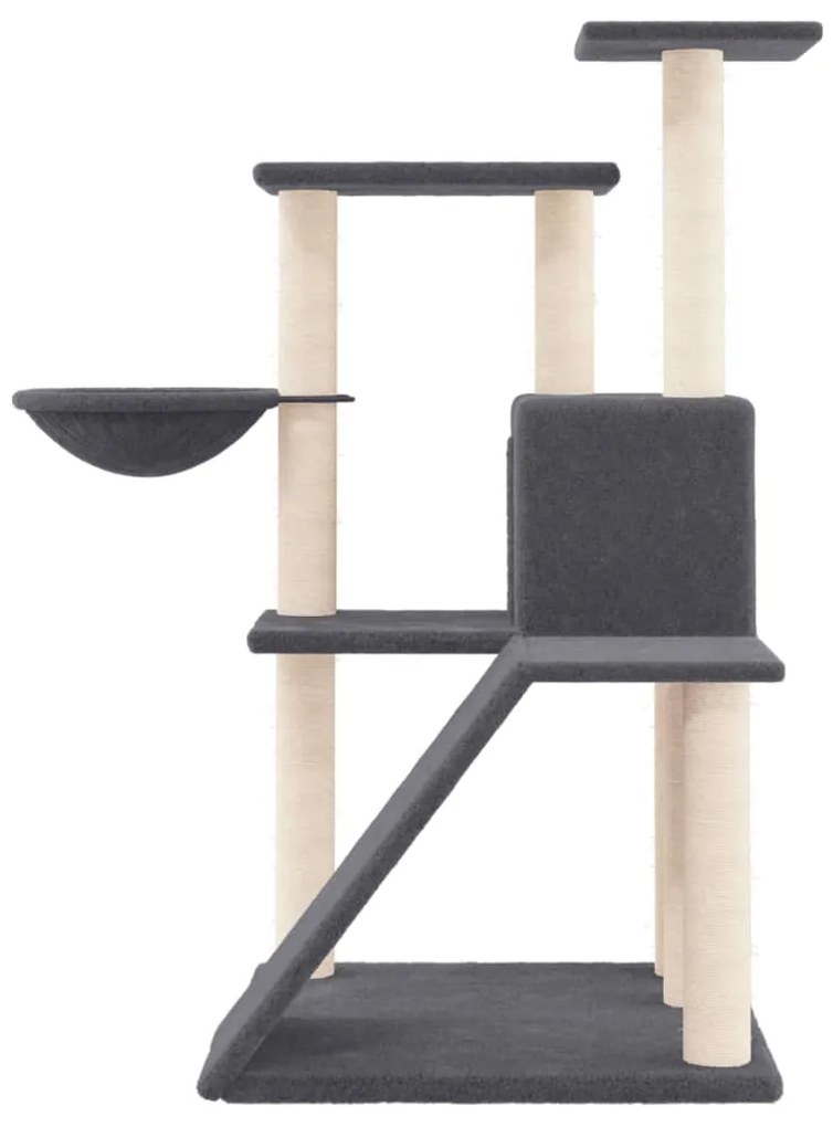 Albero per gatti con tiragraffi in sisal grigio scuro 94 cm