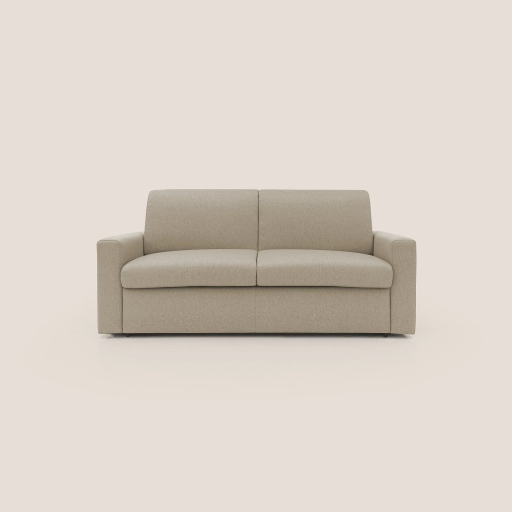 Kansas Divano letto matrimoniale alto 20 cm in tessuto impermeabile misto cotone T13 beige
