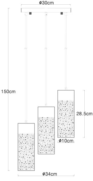 Globo 21005-3H - Lampadario a sospensione con filo CROCKY 3xE27/40W/230V