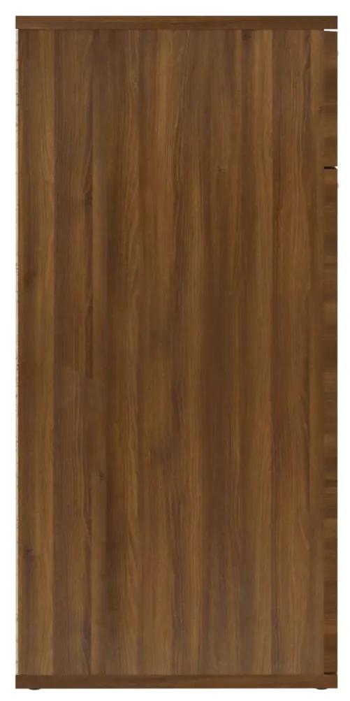 Credenza rovere marrone 80x36x75 cm in legno ingegnerizzato