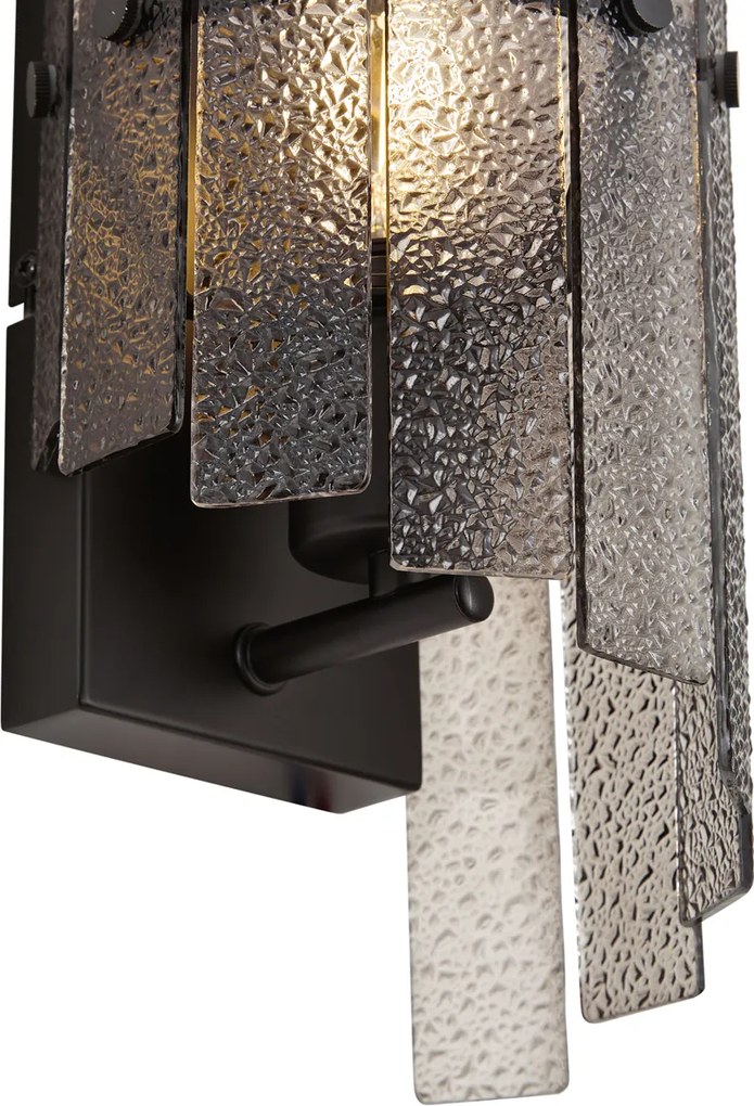 Lampada da Parete di Design Nera con Vetro Fumé - Versailles