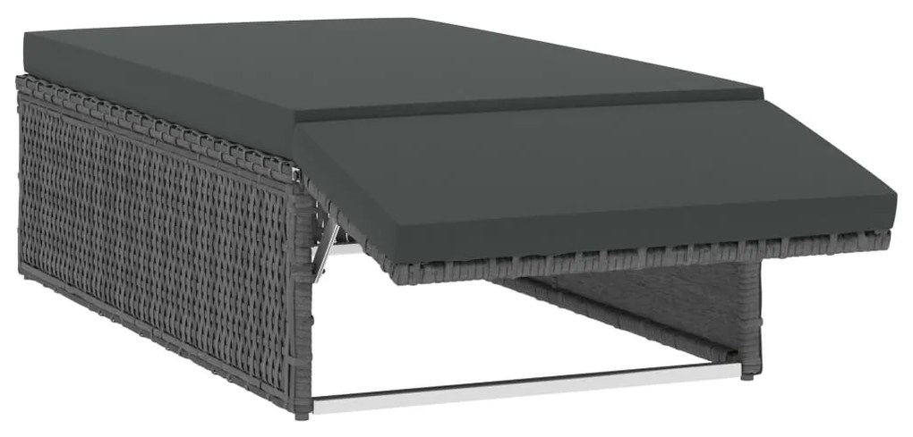 Set divani da giardino 2 pz con cuscini in polyrattan grigio