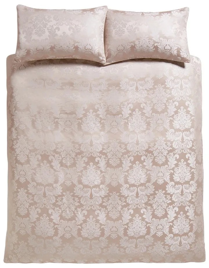 Biancheria da letto damascata beige per letto matrimoniale 200x200 cm Damask Jacquard - Catherine Lansfield