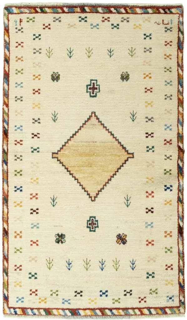 Gabbeh Tappeto persiano 90 x 160 Beige (Iran) Annodato A Mano