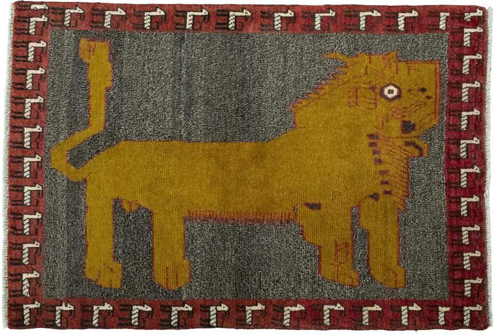 Gabbeh Tappeto 100x150 Nero (Iran) Annodato A Mano