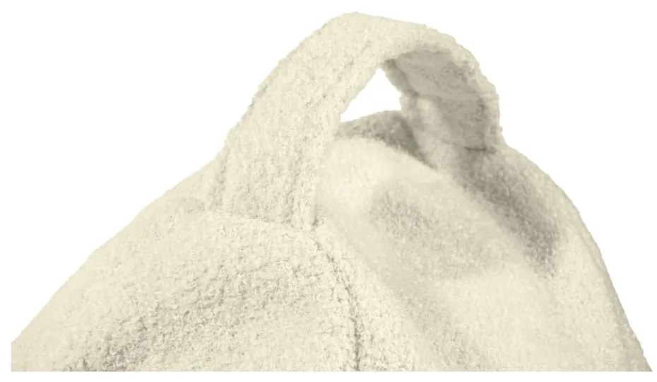 Pouf a sacco per bambini color crema con rivestimento in bouclé Game Amuse – SLOWDOWN