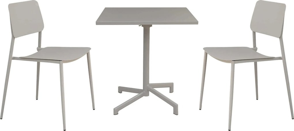 OPERA - set tavolo in metallo cm 70 x 70 x 73 h con 2 sedie Viper