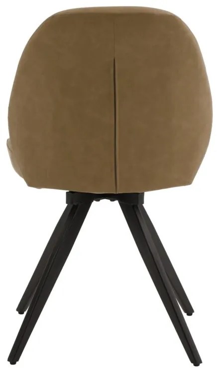Set di sedie girevoli ZENNENDAL in similpelle marrone e gambe in metallo nero