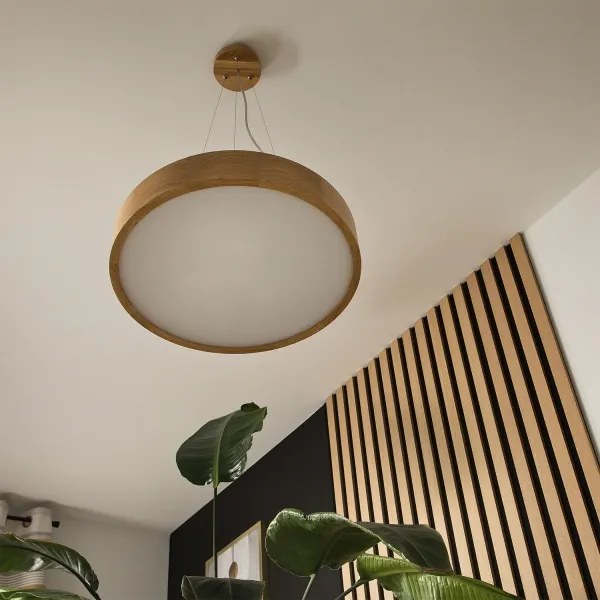 Brilagi - Lampadario LED RGBW dimmerabile CARVALHO 3xE27/15W/230V Wi-Fi rovere Ø 47,5 cm