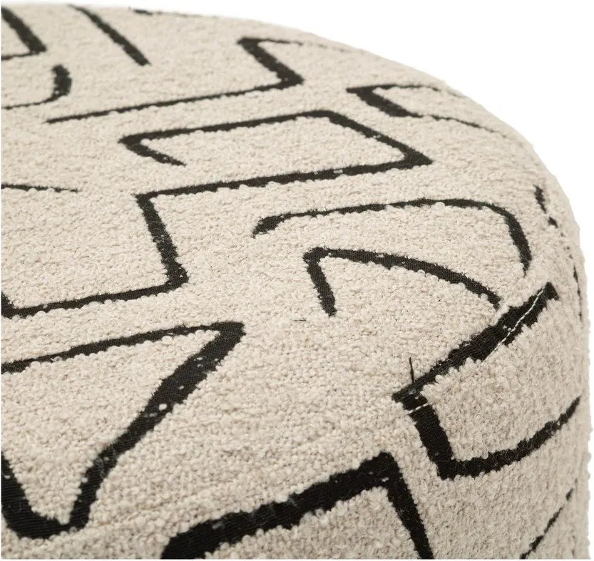 Poggiapiedi beige con rivestimento in bouclé Nairobi – Mauro Ferretti