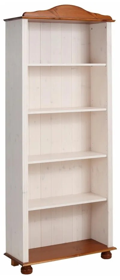 Libreria in legno di pino in colore bianco e naturale 70x181 cm Ella - Støraa