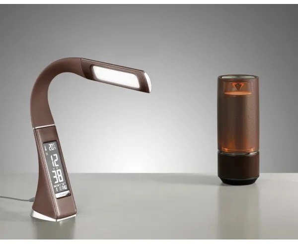 Brilagi - Lampada da tavolo dimmerabile a LED con display PELLE LED/7W/230V marrone