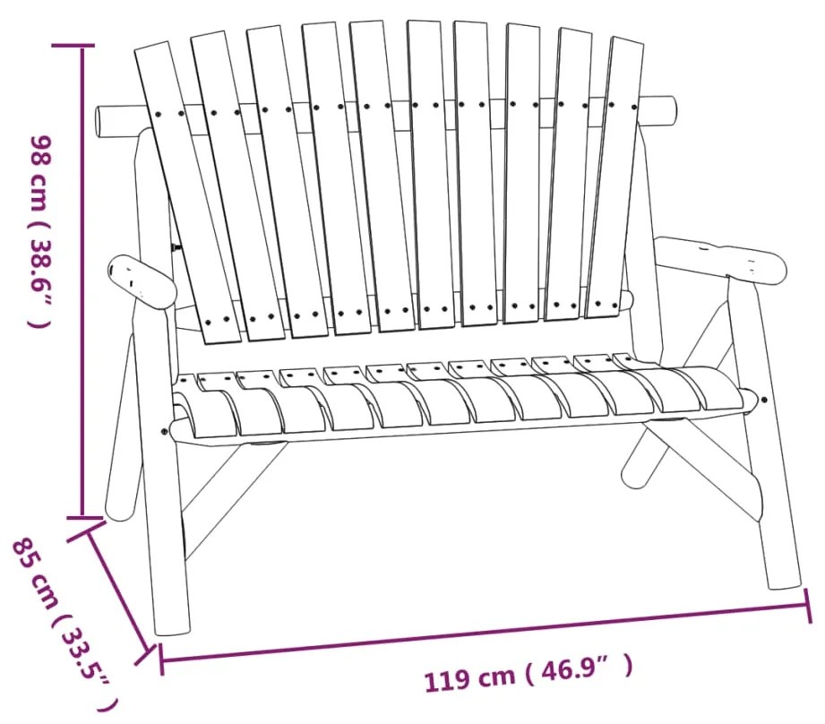 Set Divani da Giardino 4 pz in Legno Massello di Abete