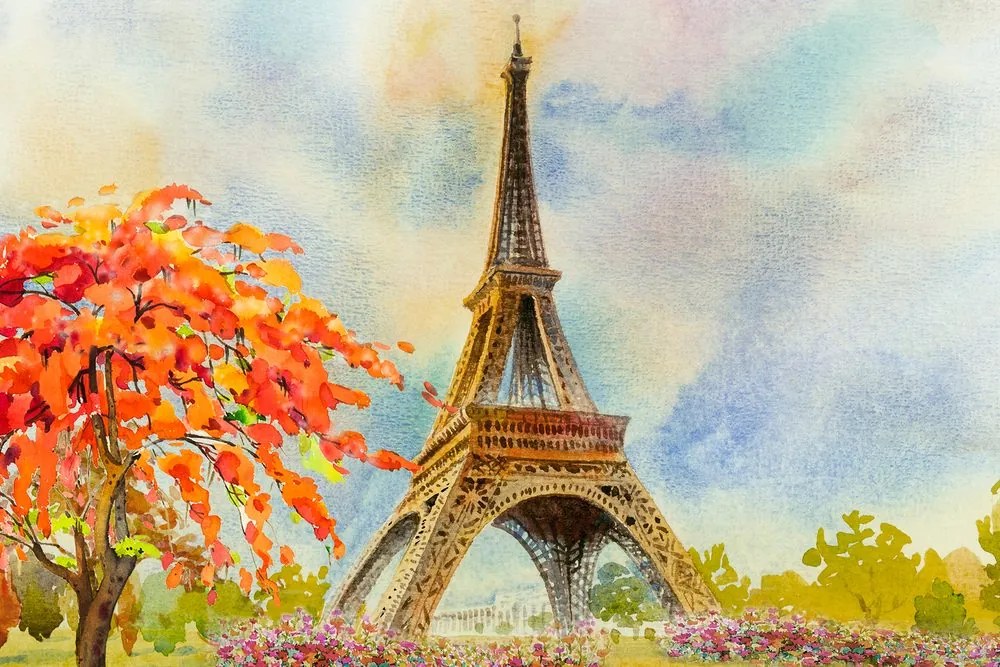 Stampa su tela – Torre Eiffel in colori pastello