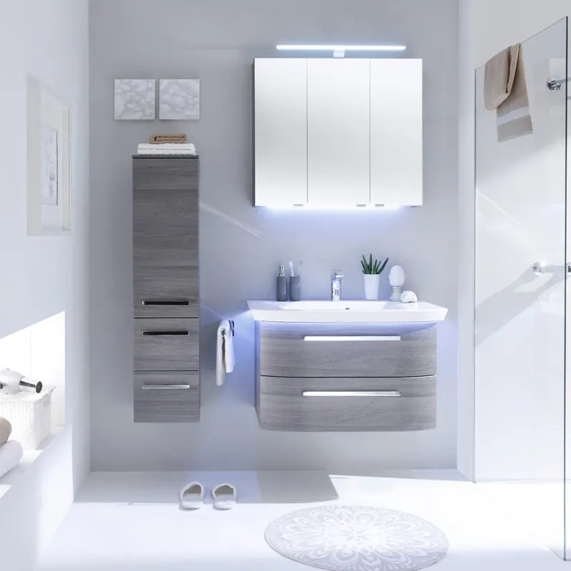 Mobile da bagno sospeso sotto lavabo L 117 x H 48 x P 33 cm bianco, 2 cassetti PELIPAL Contea