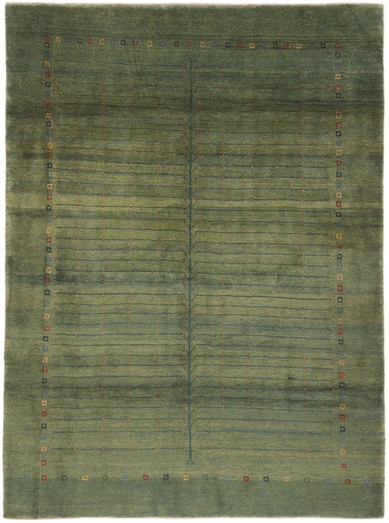 Gabbeh Tappeto persiano 230 x 170 Verde (Iran) Annodato A Mano