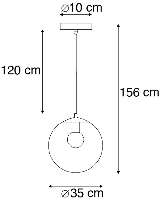 Lampada a sospensione intelligente trasparente 35 cm incl. WiFi A60 - Pallon