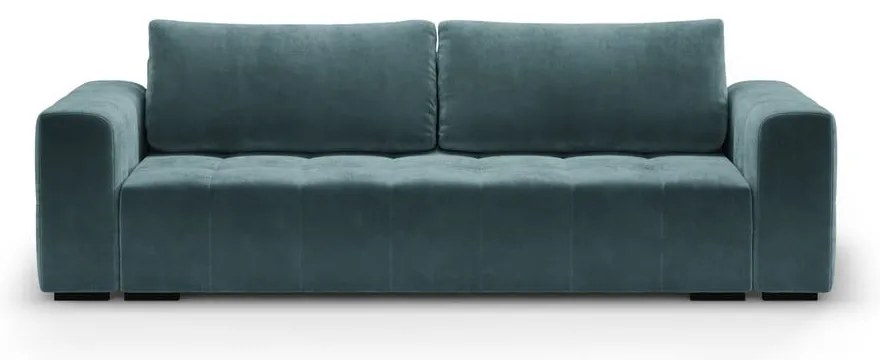 Divano letto in velluto blu Luca - Milo Casa